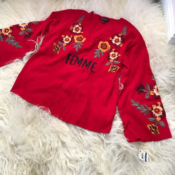 Inc International Concepts Top Embroidered Floral - Picture 3 of 8